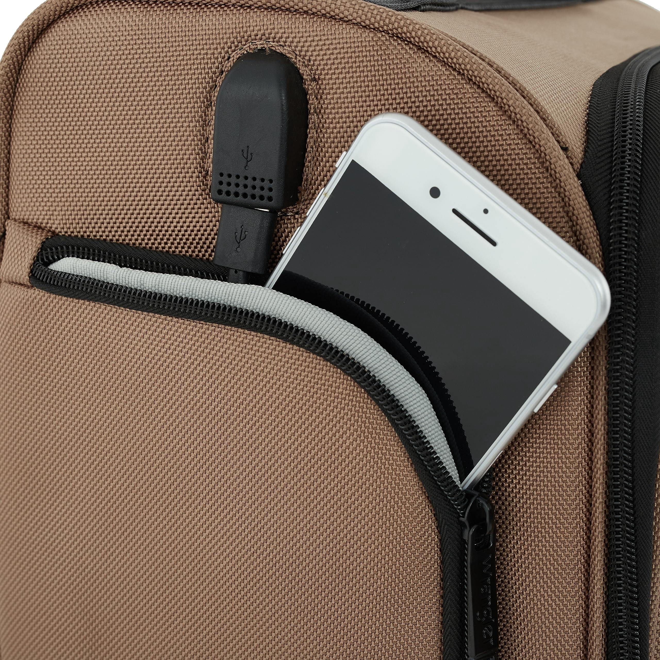 Wrangler 15-inch Under Seater with 2 in 1 USB Port, Mocha Brown