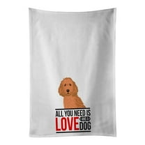 Carolines Treasures WDK3649WTKT 28 x 19 in. Unisex Doodle Red No.1 White Dish Towels Kitchen Towel - Set of 2