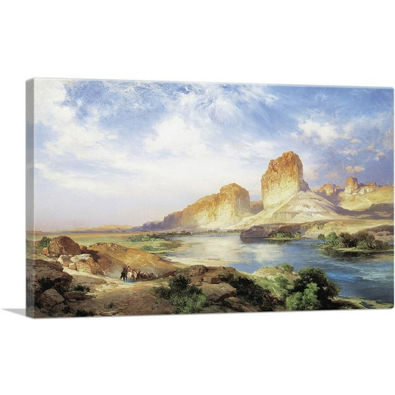 ARTCANVAS Green River Wyoming 1907 Canvas Art Print by Thomas Moran - Size: 26" x 18" (1.50" Deep)