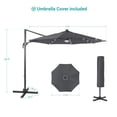 thumbnail image 2 of FLAME&SHADE 11FT LED Cantilever Patio Umbrella – Ultimate Outdoor Comfort with 360° Rotation and Canopy Angle Adjustment,Anthracite, 2 of 7