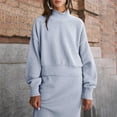 thumbnail image 2 of Women's 2 Piece Sweater Set Outfits Long Sleeve Oversized Top Bodycon Maxi Long Skirt Knit Dresses Blue S, 2 of 5