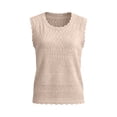 thumbnail image 4 of KHONTS Womens Crochet Tank Tops Summer Spring Sleeveless Tops Cute Sweater Vest Trendy Boho Beach Vacation Clothes Khaki S, 4 of 4