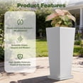 thumbnail image 2 of TOPCOMFY Tall Planters for Outdoor Plants Set of 2, 23.6" Modern Tapered Indoor Flower Pots with Drainage Holes/Partition/Tray for Porch Patio Garden, White, 2 of 5