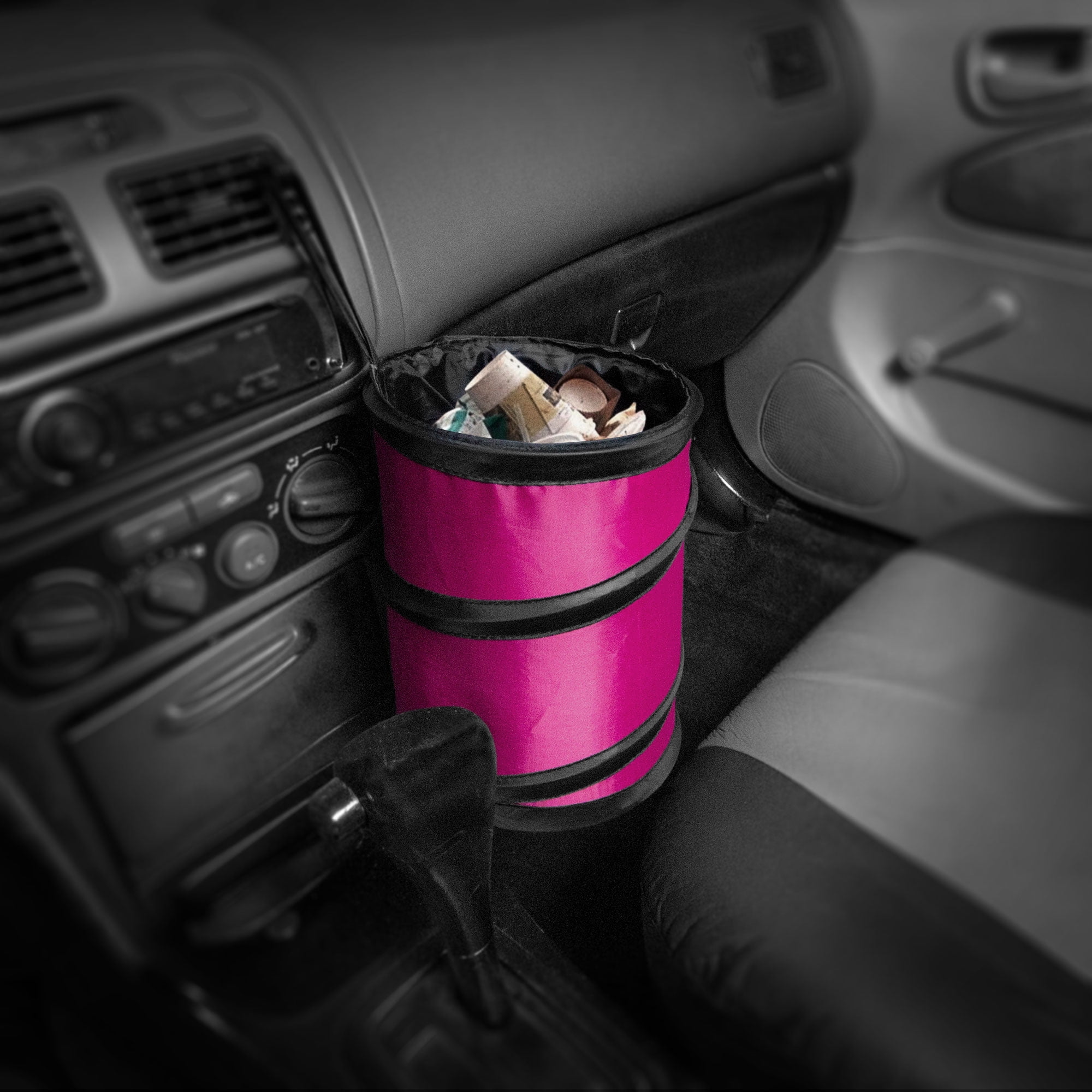 Car Interior Accessories Small Foldable Car Trash Can Hanging Waterproof Leakproof Trash Can Storage Bag for Car with Large Capacity 