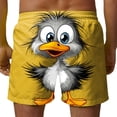 thumbnail image 4 of BRGZLK Mens Beach Shorts Summer Drawstring Waist Funny Cute Duckling Expression Print Summer Swim Trunks Novelty Beachwear Sports Vacation Shorts with Pockets, 4 of 6