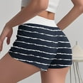 thumbnail image 3 of Taylonsss Womens Sleepwear Shorts Striped Elastic Waist Button Detail High-Rise Fitted Casual Comfort, 3 of 5