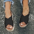 thumbnail image 2 of Sandales Compensées Espadrilles Plateforme Croisée pour Femmes Chaussures d'Été, 2 of 3