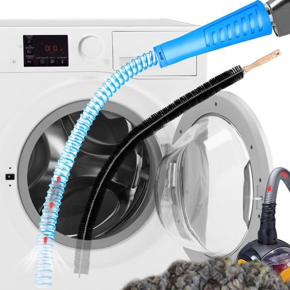 TSV 2pcs Dryer Vent Cleaning Kit, Dryer Vacuum Hose Attachment and Flexible Dryer Lint Brush