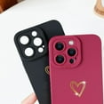 thumbnail image 4 of Compatible with iPhone 15 Pro Max Case for Women, Luxury Heart Phone Case Soft TPU Shockproof Full Camera Lens Protective iPhone 15 Pro Max Phone Case 6.7" - Burgundy, 4 of 7