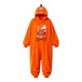 thumbnail image 3 of Kids Hooded Halloween Print Zip-Up Onesie with Pockets for Party and Home Wear 4-14 Years, 3 of 4