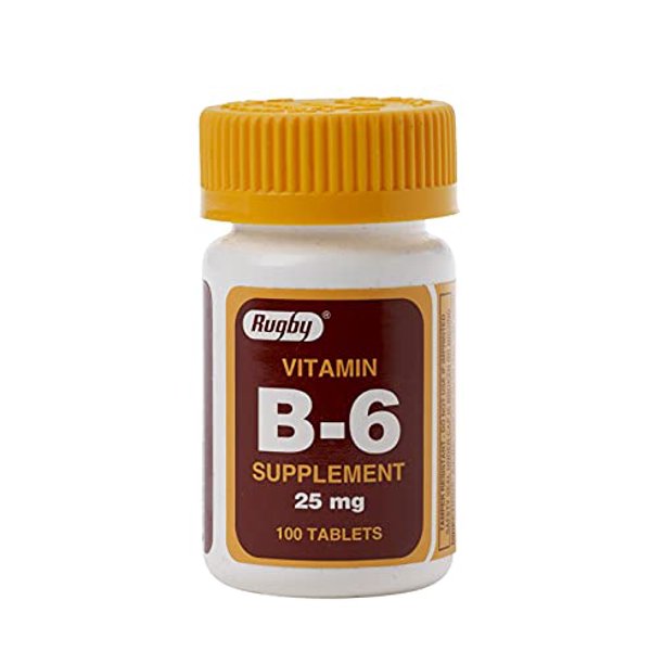 Vitamin B6 25 mg, 100 Tablets, Watson Rugby
