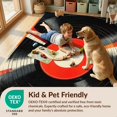 thumbnail image 4 of Design&I 5'x7' Washable Area Rug Vinyl Retro Record Music Disc Motif Concentric Groove Round Cd for Guest Room, Lounge, Apartment, Flatweave & Daily Traffic Ready, 4 of 7