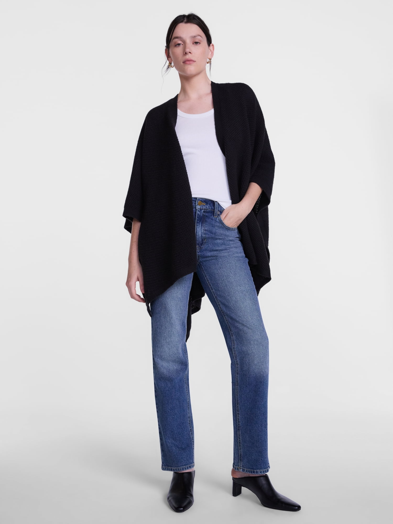Scenario Women's Textured Knit Ruana