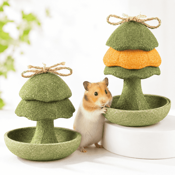 2 Pack Guinea Pig Chew Toys, Rabbit Chew Toys, Small Animal Toys for Habitat Decoration