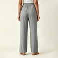 thumbnail image 3 of Aofany Womens Pull on Pants Elastic Waist Solid Color Slacks Casual Straight-Leg Trouser with Pockets, 3 of 5