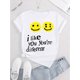 thumbnail image 2 of Camiseta de mujer de verano con Cuello RedondoBreezy Style, Women's Casual joyful Face Graphic Tee - Comfy Crew Neck Short Sleeve T-Shirt, Perfect for Summer & SportsFather's Day, Mother's Day, New, 2 of 7