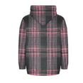 thumbnail image 4 of Women's Fleeze Lined Color Block Checkered Jacket Winter Full Zip Up Hooded Plaid Warm Shacket Coat with Pockets, 4 of 5