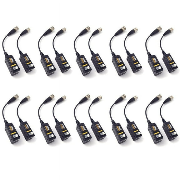 10 Pairs HD BNC Video Balun 8MP 1080P 720P Transceivers UTP Cat5 HD CVI TVI AHD for CAMERA