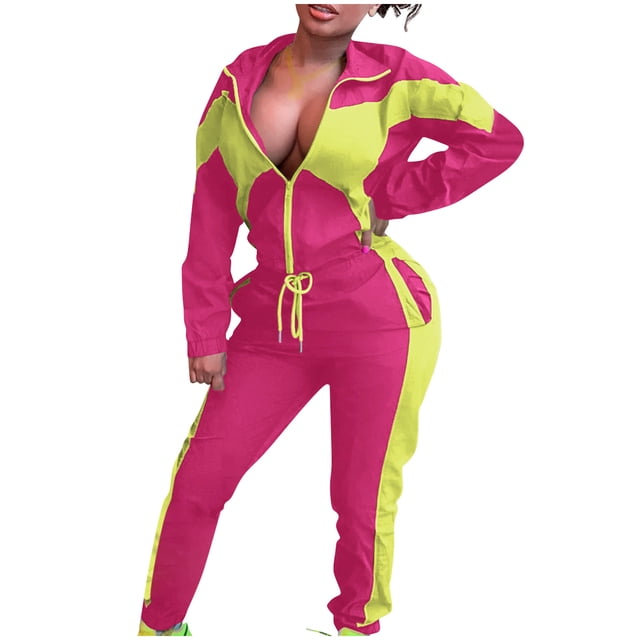 Georges Ensembles à Manches Longues pour Femmes Mode Femmes Col Rabattu Décontracté Couleur Unie Sweat à Manches Longues + Ensemble Pantalon