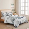 thumbnail image 5 of Quilts Twin XL Size Bedding Set, Green Grey Christmas Lightweight Quilted Comforter, Xmas Tree Forest Snowflake Winter Elk Reversible Bedspread Coverlet with Pillow Covers for All Season, 68" x 98", 5 of 9