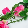 thumbnail image 2 of 24 Heads Artificial Rose Rose Vine Garland  Silk Cloth Rose Wreath Wedding Party Folar Decor rose red, 2 of 9