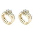 thumbnail image 1 of (2-Pack) Rinsvye Silver Gold Promise Rings Simple Rings Delicate Design Knot Set Rings Diamond Ring Light Luxury Rings Set High Grade Ring, 1 of 5