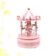 thumbnail image 4 of KAKOWELY Caja de música de carrusel romántico rosa, adorno de escritorio, caja de música en miniatura, decoración, regalo de cumpleaños sin luz, 4 of 4