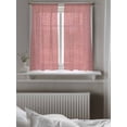 thumbnail image 5 of Vintage Peach Pink Curtains 54 Inch Length,Sheer Curtains for Bedroom Living Room Window Farmhouse Retro Solid Color Linen Texture Voile Drapes Kitchen Curtains Small Half Window 52"x54" 2 Panels, 5 of 7