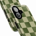 thumbnail image 2 of Checkerboard Green and Beige Phone Case, Stylish Plaid iPhone Cover, Protective Case for iPhone 17 16 15 14 13 12 11 Plus Pro Max Mini, 2 of 6