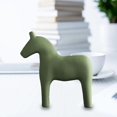 thumbnail image 5 of Wooden Horse Figurine Mini Swedish Dala Pure Color Horse Statue Pinewood Hand Painted Nordic Style Horse Figurine for Family Living Room, Entrance Door, Desk, Cabinet, Bookshelf(Green-S), 5 of 7