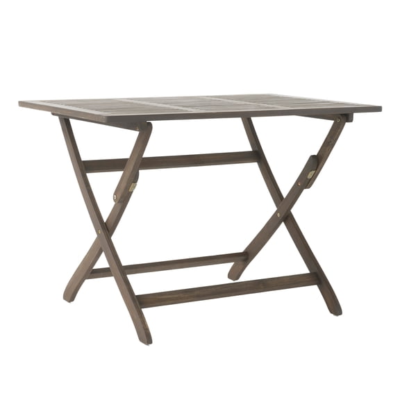 GDF Studio Rabion Outdoor Acacia Wood Folding Dining Table, Gray