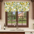 thumbnail image 6 of 2 Pack Valances for Window, Lemon Short Curtains for Kitchen Bedroom Living Room, Yellow Fruits Summer Watercolor Botanical Leaf Plant Rod Pocket Small Window Treatment Valance Drapes 42 x 18 Inch, 6 of 8