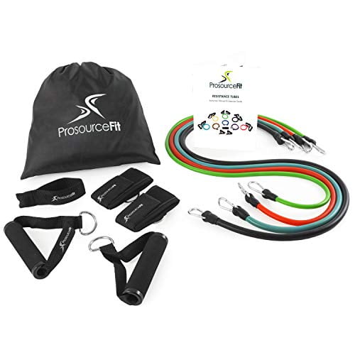 Prosource Fit Bandes Empilables Résistantes Ensemble de 11 Pcs avec Poignées Extra Larges, Ancrage de Porte, Sangles de Cheville, Guide d'Exercice