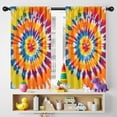 thumbnail image 5 of Blackout Kids Curtains,Colorful Rainbow Tie Dye Spiral Pattern Childrens Insulated Curtains Set Of 2,Bedroom Essentials,Toddler Room Decor 42"x54", 5 of 5