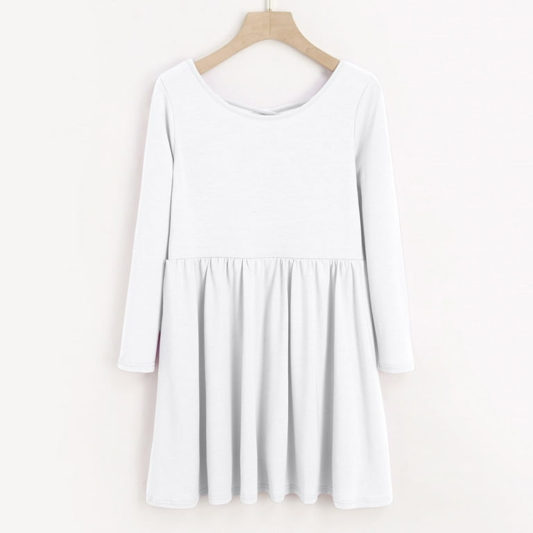 Staki Girls' Dresses Girls Fall Long Sleeve Dress Formal Party Holiday  Dresses(White,6-8 Years) - Walmart.com