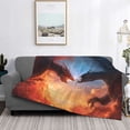 thumbnail image 2 of Balery Red And Blue Fire Cloud Dragon Manta de Franela con Dibujo, Lujo Ultra Suave y Cálido, Antipelusa y Resistente a las Arrugas para Cama, Sofá, Camping -40"x30", 2 of 6