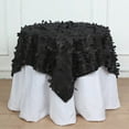 Efavormart 54" Black 3D Leaf Petal Taffeta Fabric Square Tablecloth ...