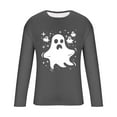 thumbnail image 6 of YOIAVAIOY Mens Long Sleeve Tees Ghost Letter Print Shirts Casual Happy Halloween Pullover Teen Boys Tops Dark Gray M, 6 of 6