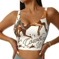thumbnail image 1 of Lsque Soutien-Gorge de Sport Imprimé Cheval de Cowboy pour Femmes, Compression, Évacuation de l'Humidité, Soutien-Gorge de Sport à Fort Impact pour Femmes, Soutien-Gorge de Sport de Soutien-Petit, 1 of 8