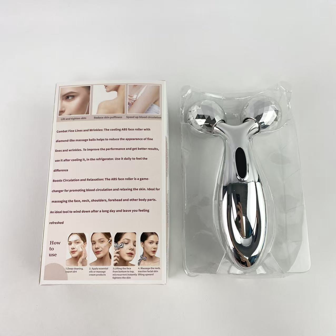 Gulvari Facial rollers for massage,Face Roller Set, Facial Tool for Face Sculpting, Metal Skin Care, Massager for Women