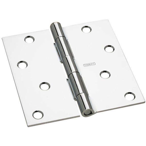 NATIONAL MFG/SPECTRUM BRANDS HHI Door Hinge, Interior, Square-Edge, Polished Chrome, 4-In. N830-186