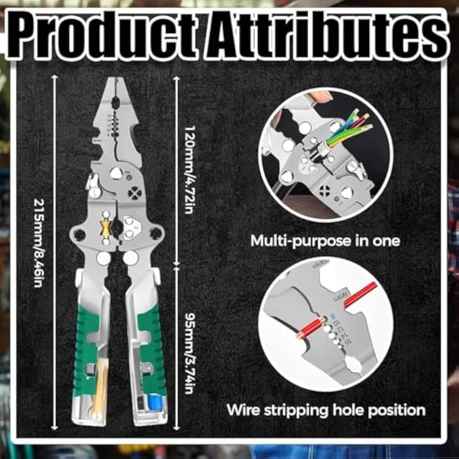 8-In-1 Tool, Tool, 8 In 1 Wire Stripper with Voltage Tester