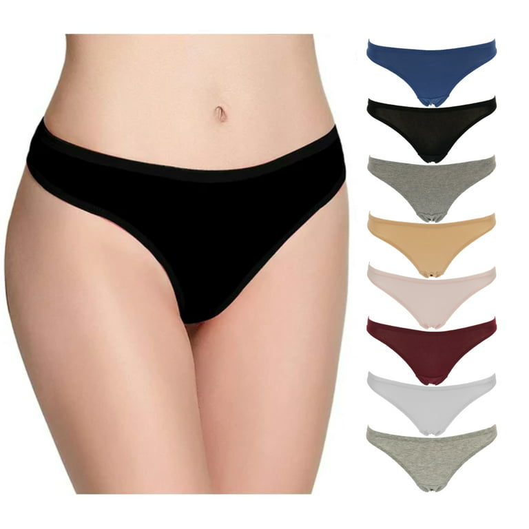 Emprella Womens Underwear, 8 Pack Thongs for Women Cotton Seamless