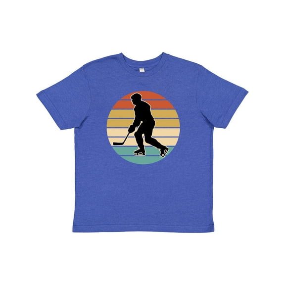 Inktastic Hockey Player Retro Sunset Youth T-Shirt