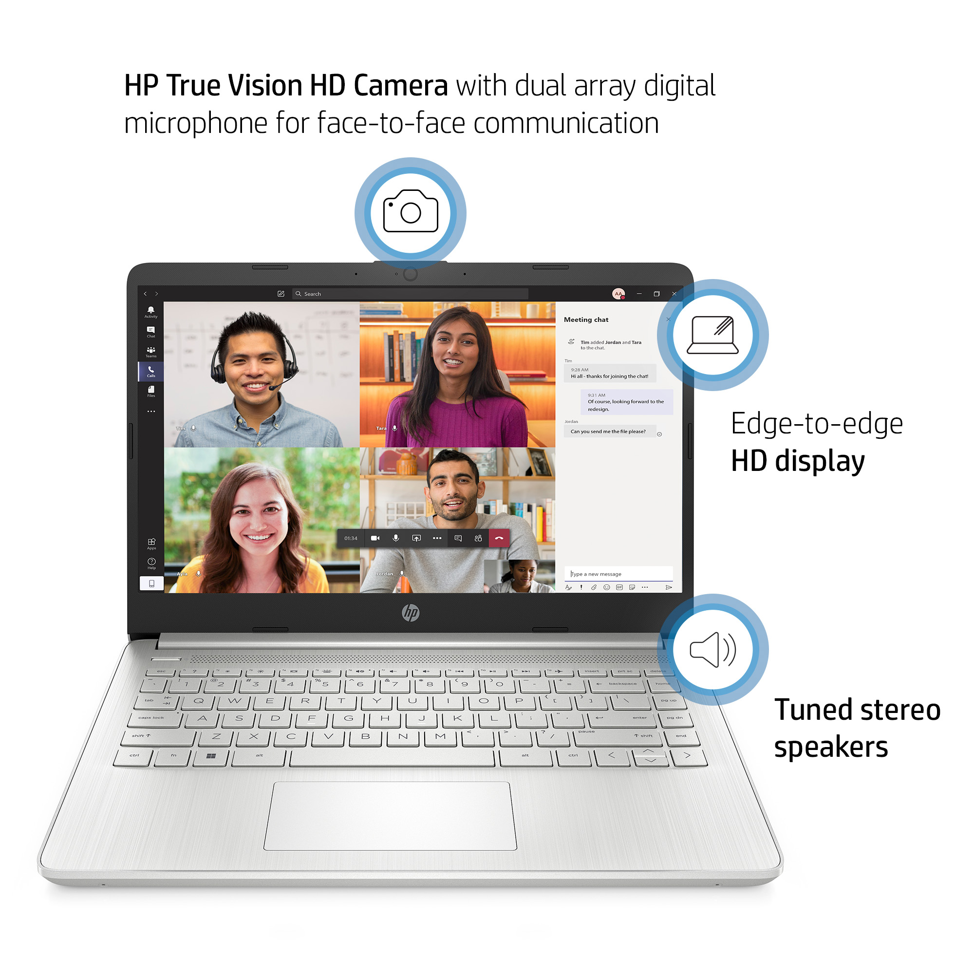 HP 14" Laptop, Intel Core i5-1135G7, 8GB RAM, 256GB SSD, Natural Silver, Windows 11 Home, 14-dq2078wm - image 3 of 5