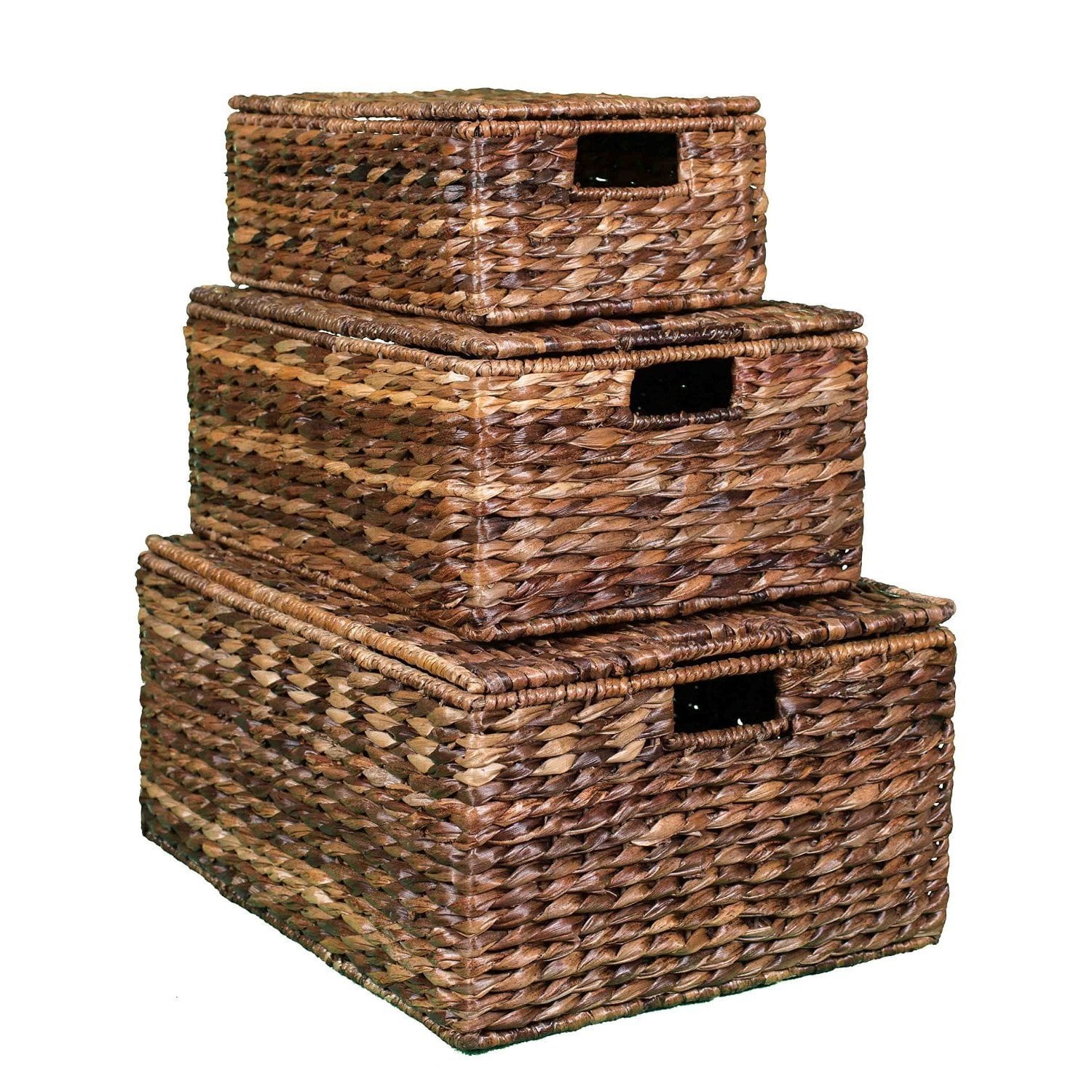 BirdRock Home Abaca Nesting Baskets with Lids