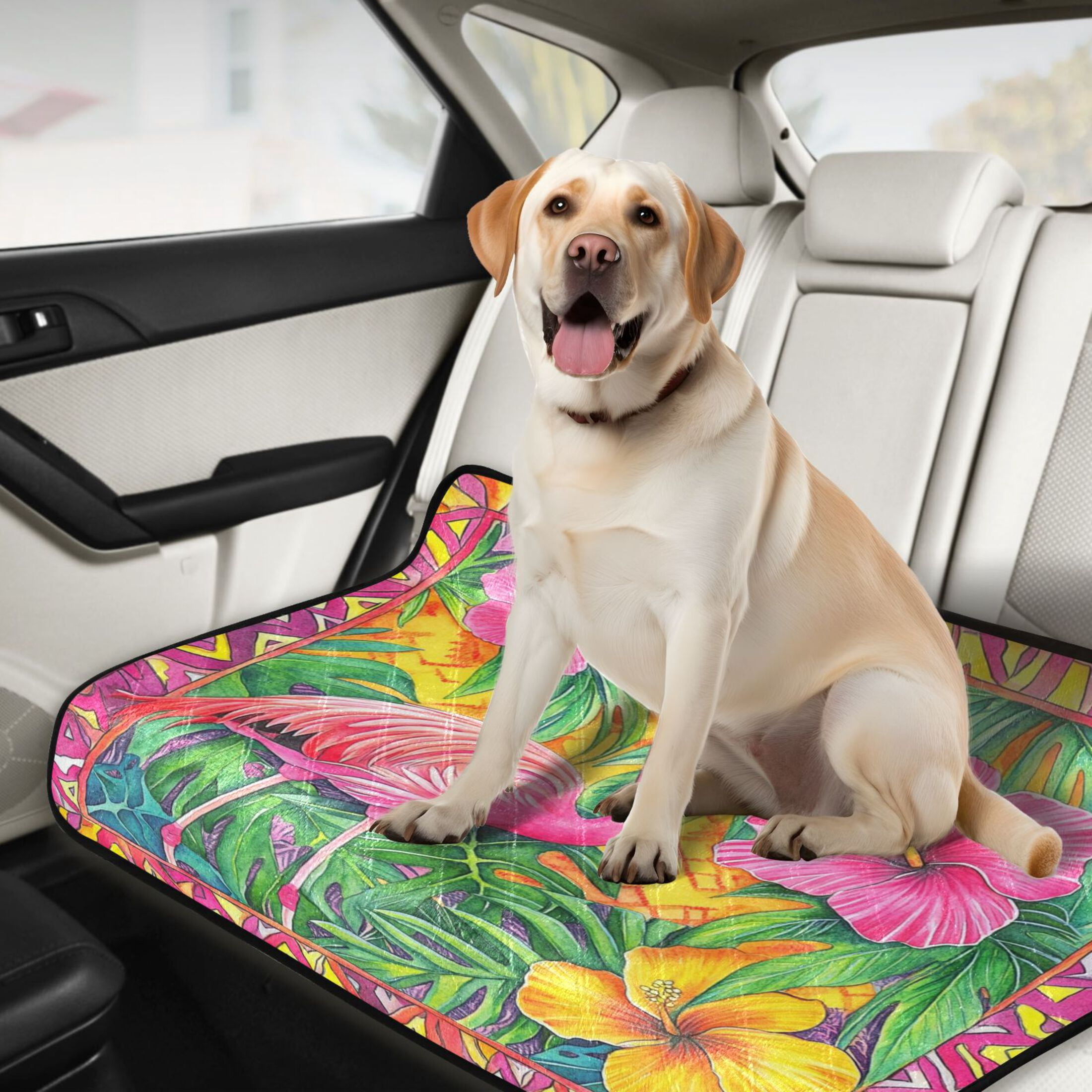 Qxltty Pink Flamingo Cat litter Pads Pet Set of 3 Diaper Mats Center Anti-leakage Layer Absorbent Soft and Comfortable