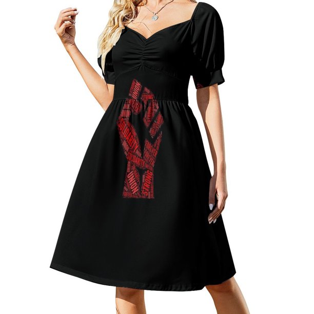 Vestido de manga corta con puño fuerte de la Unión Solidarity Forever ropa de mujer de verano 2025 ropa de vestir de lujo