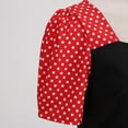 thumbnail image 7 of LYXSSBYX Womens Dresses for Wedding Guest Knee Length Fashion Women's Casual Dot Printed Puff Sleeves Short Sleeve Square Neck Patchwork Ladies Swing Dress, 7 of 7