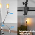 thumbnail image 5 of Kiven Dimmable Clamp Lamp, 1-Light Aluminum Nightstand Lamp with Flexible Swing Arm, 8.2FT Plug in Cord, Industrial Decorative Clip-on Desk Lamp for Bookshelf Office Bedside,Silver, 5 of 6